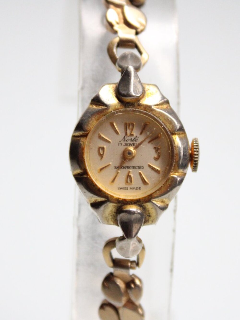 Norle Women's 17 Jewel Swiss Made Watch Two Tone Bracelet Shock Protected